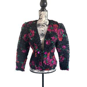 VICTORIAS SECRET Vintage Floral Blazer Jacket Size Small